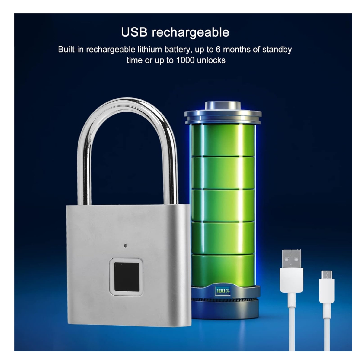 Miniatura 3 de Candado de seguridad lector de huella